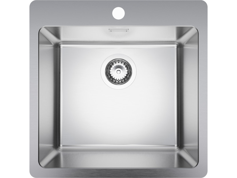 One-bowl steel kitchen sink without drainer Geneva 50 XL